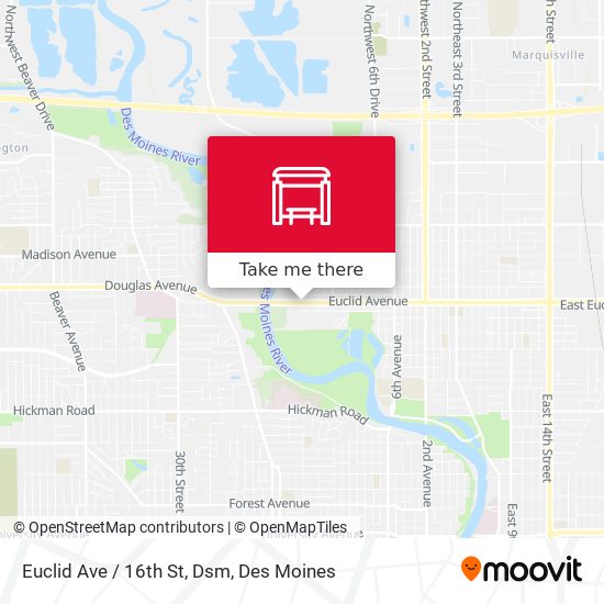 Euclid Ave / 16th St, Dsm map