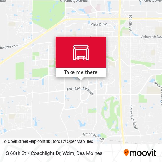 S 68th St / Coachlight Dr, Wdm map
