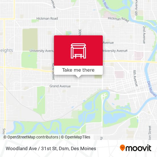 Woodland Ave / 31st St, Dsm map