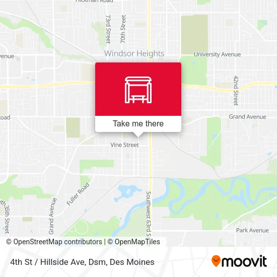 4th St / Hillside Ave, Dsm map