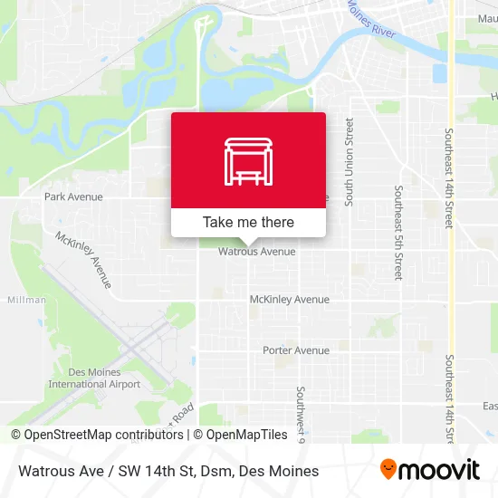 Watrous Ave / SW 14th St, Dsm map