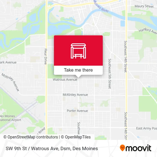SW 9th St / Watrous Ave, Dsm map