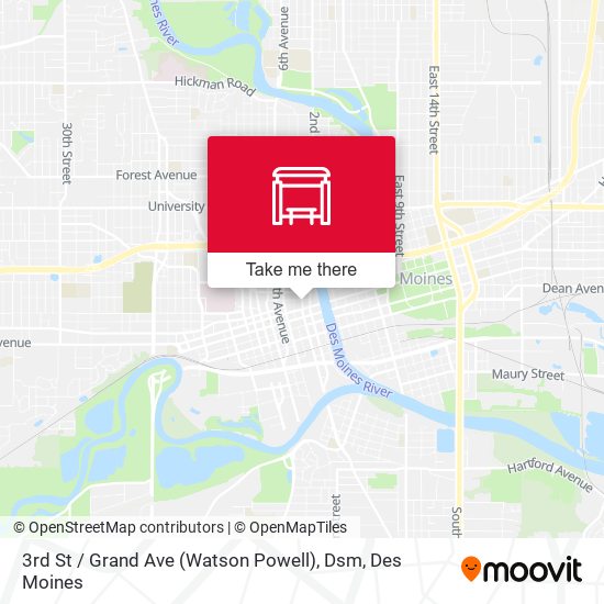 Mapa de 3rd St / Grand Ave (Watson Powell), Dsm