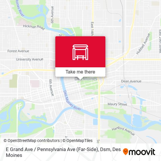 E Grand Ave / Pennsylvania Ave (Far-Side), Dsm map