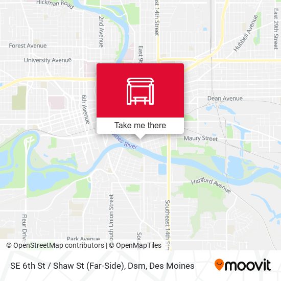 SE 6th St / Shaw St (Far-Side), Dsm map
