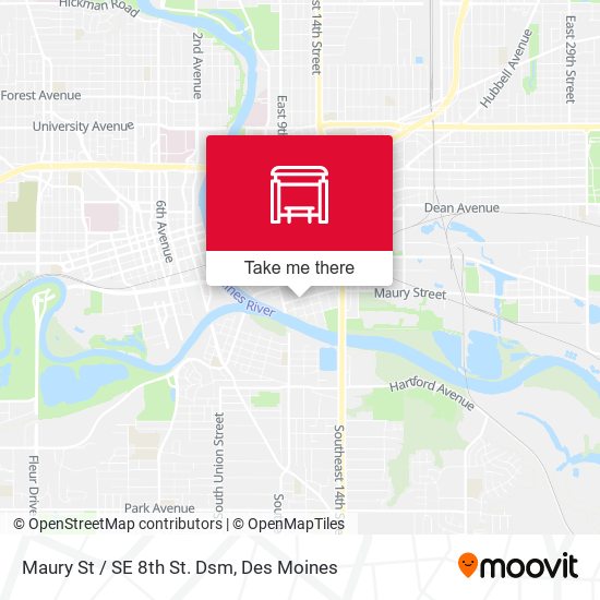 Maury St / SE 8th St. Dsm map