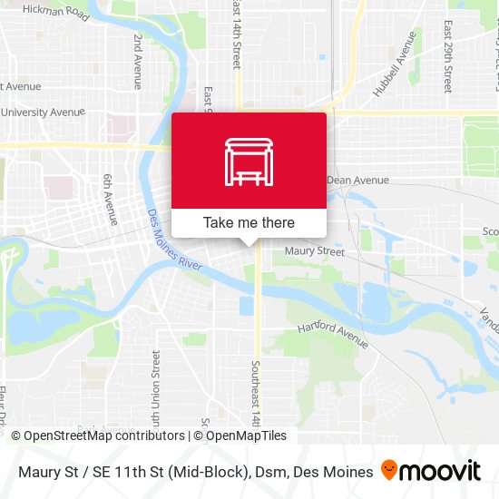 Maury St / SE 11th St (Mid-Block), Dsm map