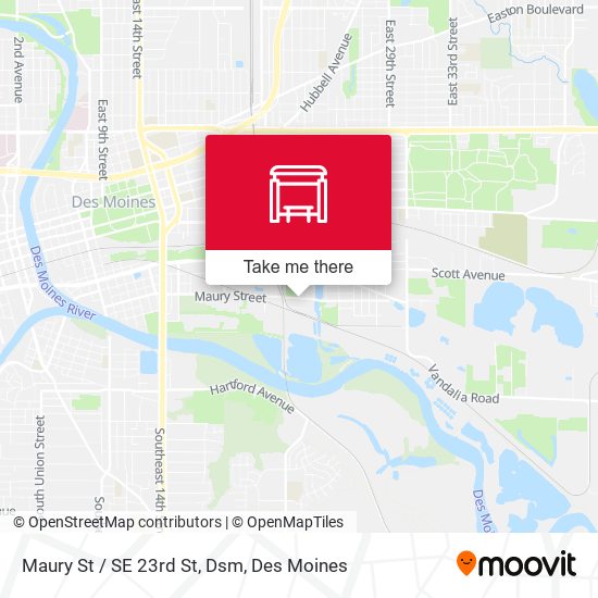 Maury St / SE 23rd St, Dsm map