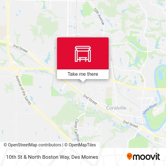 10th St & North Boston Way map