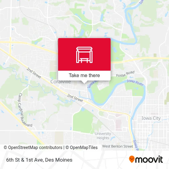 6th St & 1st Ave map