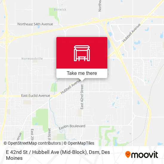 E 42nd St / Hubbell Ave (Mid-Block), Dsm map