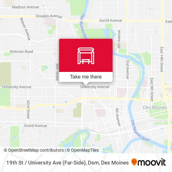 19th St / University Ave (Far-Side), Dsm map