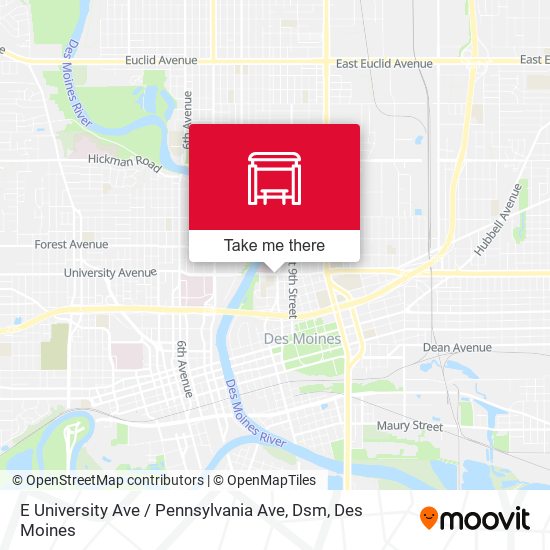 E University Ave / Pennsylvania Ave, Dsm map