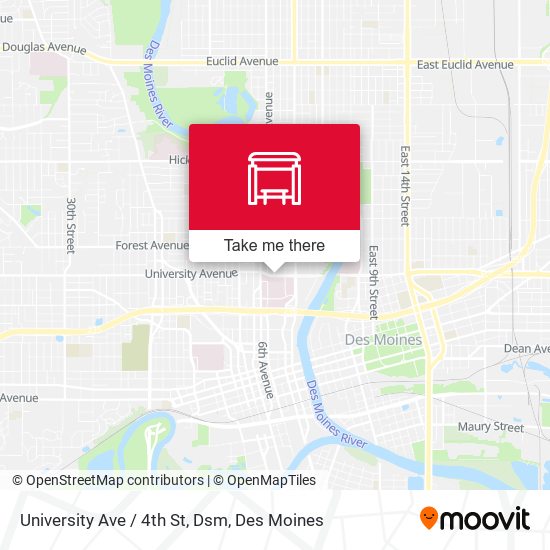 University Ave / 4th St, Dsm map