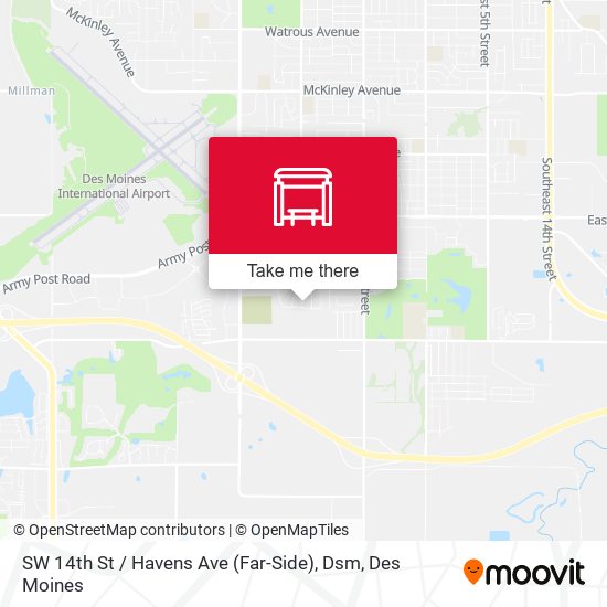 SW 14th St / Havens Ave (Far-Side), Dsm map