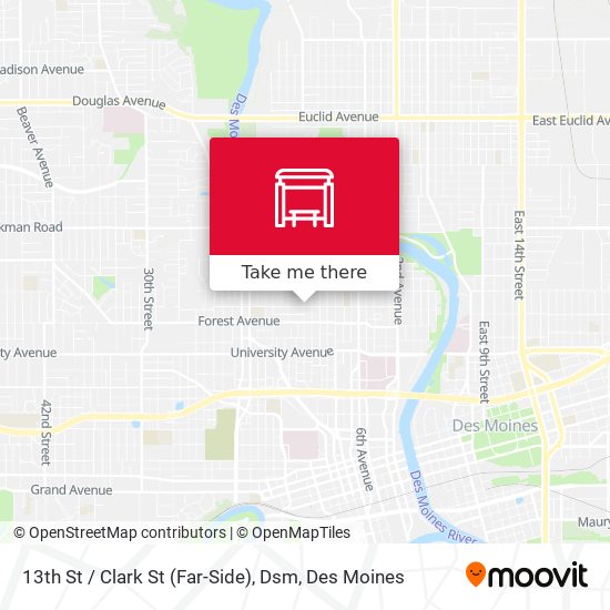 13th St / Clark St (Far-Side), Dsm map