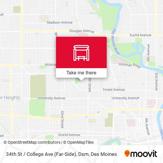 34th St / College Ave (Far-Side), Dsm map