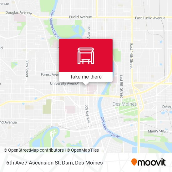 6th Ave / Ascension St, Dsm map