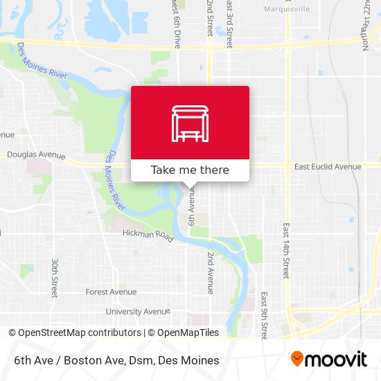 6th Ave / Boston Ave, Dsm map