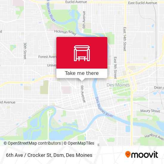 6th Ave / Crocker St, Dsm map