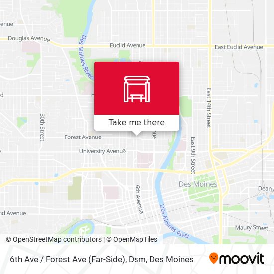 6th Ave / Forest Ave (Far-Side), Dsm map