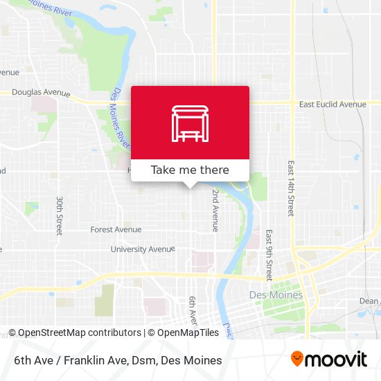 6th Ave / Franklin Ave, Dsm map