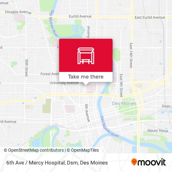 Mapa de 6th Ave / Mercy Hospital, Dsm