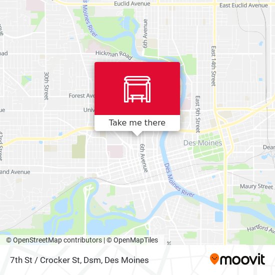 7th St / Crocker St, Dsm map