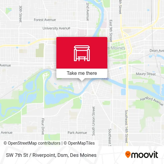 SW 7th St / Riverpoint, Dsm map