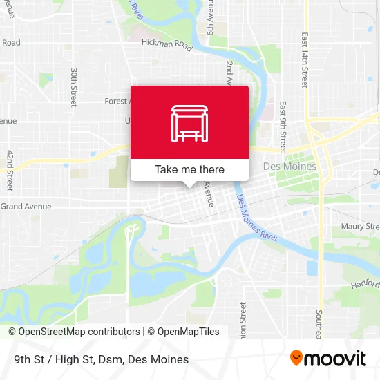 9th St / High St, Dsm map