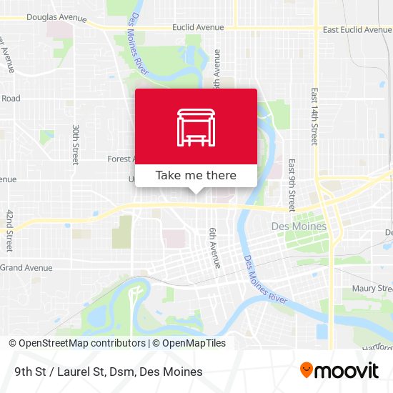 9th St / Laurel St, Dsm map