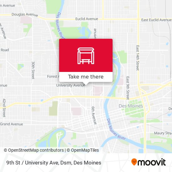 9th St / University Ave, Dsm map