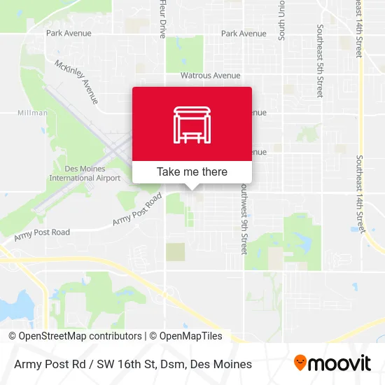 Army Post Rd / SW 16th St, Dsm map