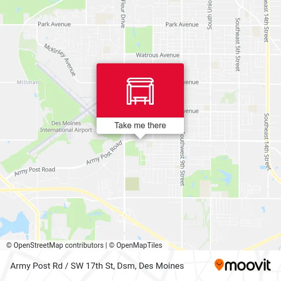 Army Post Rd / SW 17th St, Dsm map