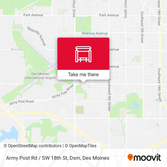 Army Post Rd / SW 18th St, Dsm map