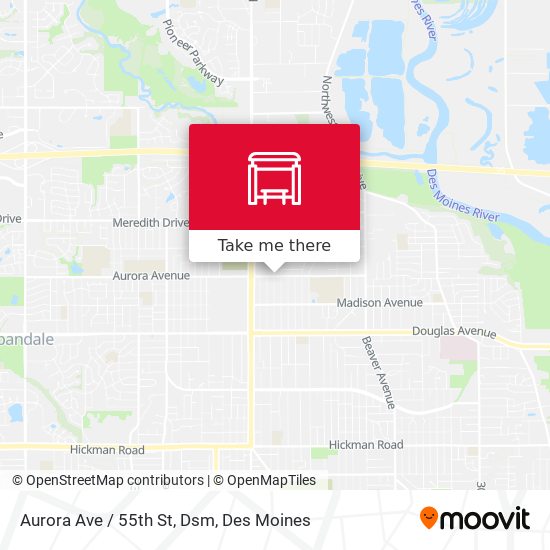 Aurora Ave / 55th St, Dsm map