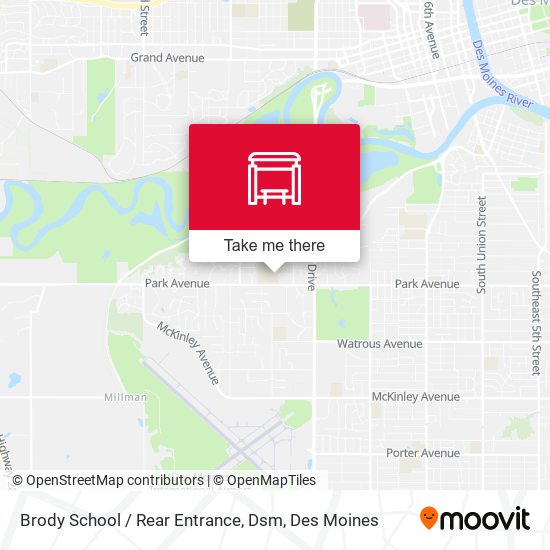 Brody School / Rear Entrance, Dsm map