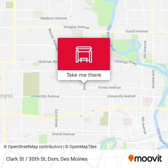 Clark St / 30th St, Dsm map