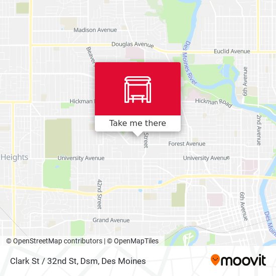 Clark St / 32nd St, Dsm map