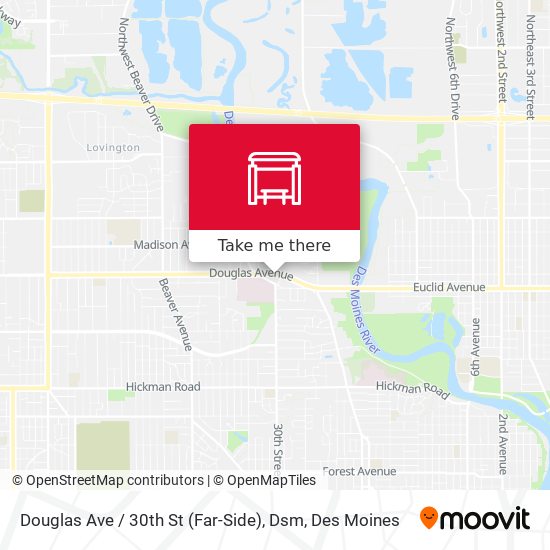Douglas Ave / 30th St (Far-Side), Dsm map