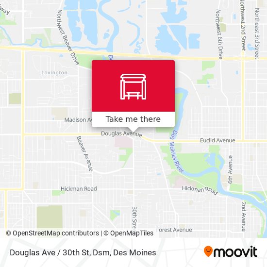 Douglas Ave / 30th St, Dsm map