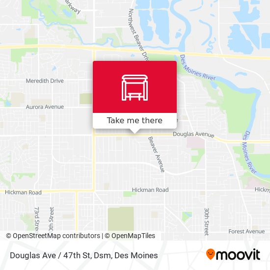 Douglas Ave / 47th St, Dsm map