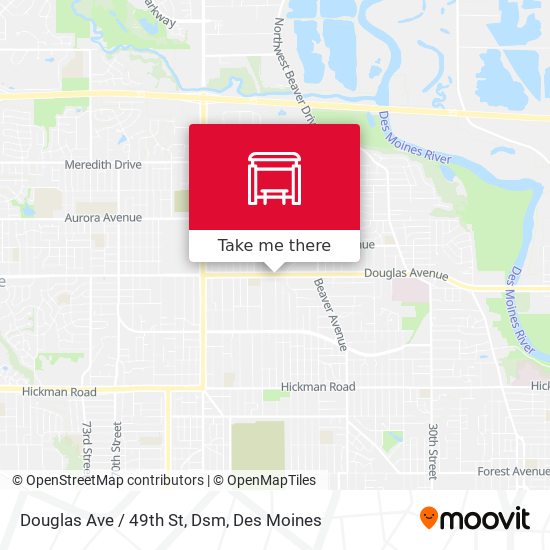 Douglas Ave / 49th St, Dsm map