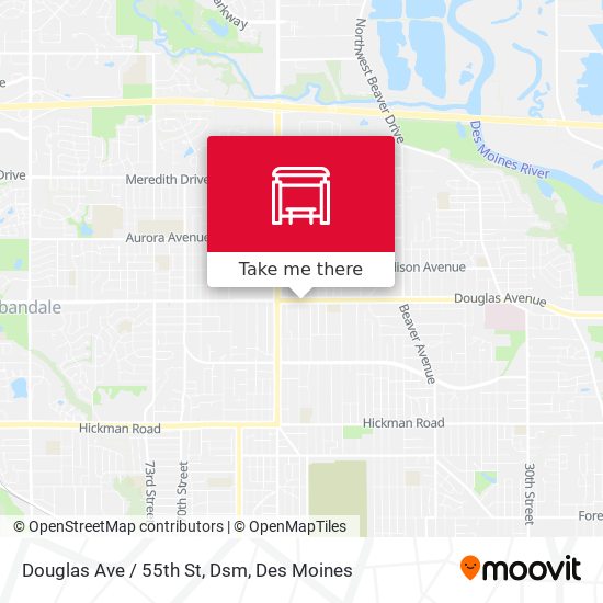 Douglas Ave / 55th St, Dsm map