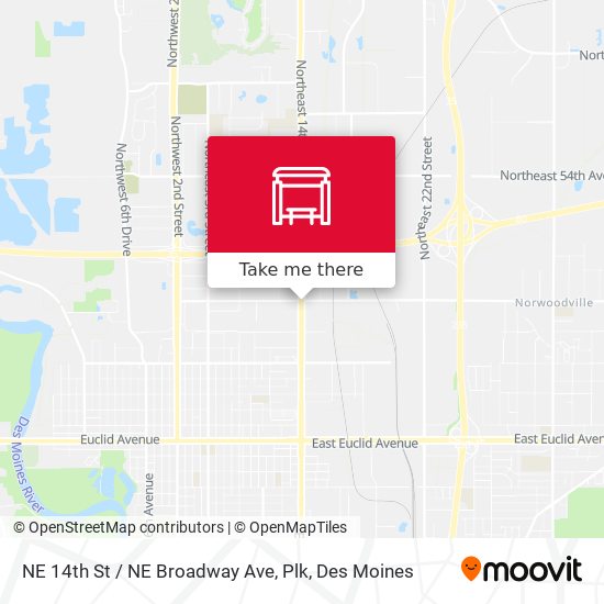 NE 14th St / NE Broadway Ave, Plk map