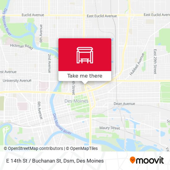 Mapa de E 14th St / Buchanan St, Dsm