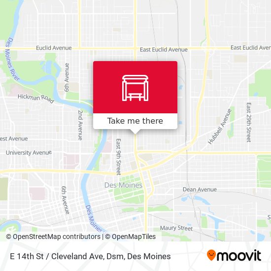 E 14th St / Cleveland Ave, Dsm map
