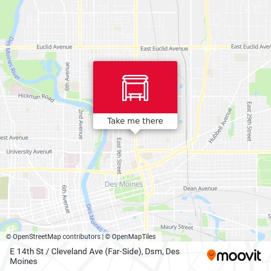 E 14th St / Cleveland Ave (Far-Side), Dsm map