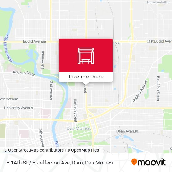 Mapa de E 14th St / E Jefferson Ave, Dsm