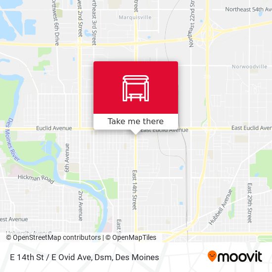Mapa de E 14th St / E Ovid Ave, Dsm